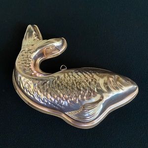 Vintage Copper Aluminum Gelatin Mold Pan A.M.C. 1963 in Shape of Fish